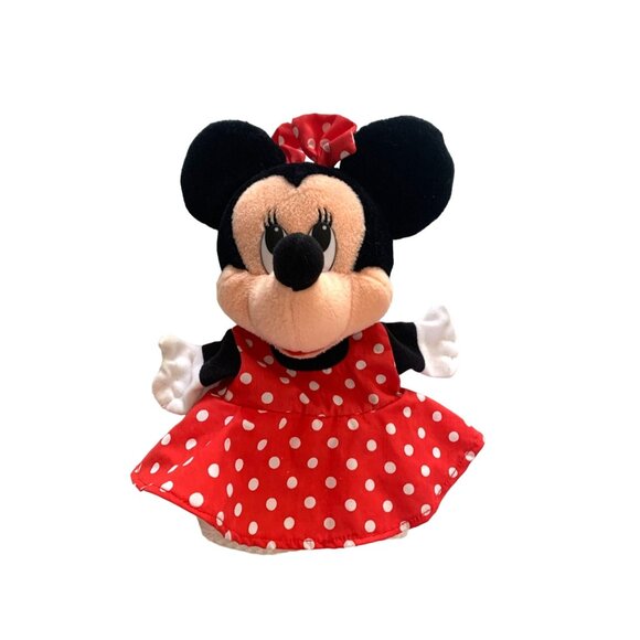 Mattel 1993 Hand Puppet Minnie Mouse Vintage Red Dress Plush Toy Doll 10 in Tall - Picture 1 of 3